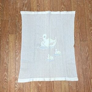 Adorable Vintage Hudson’s Bay Company Duckling Mesh Baby Blanket